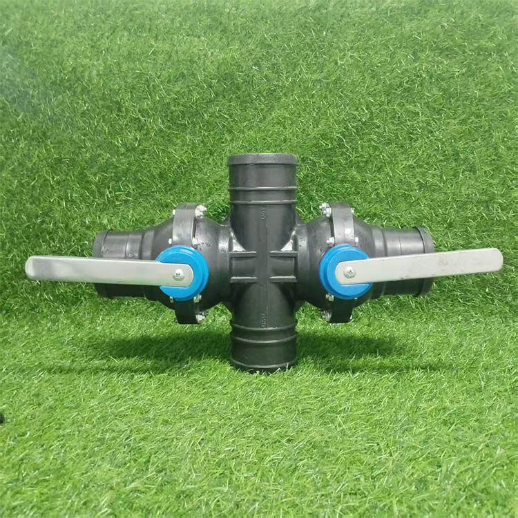 90mm Double Valve 4-Way Irrigation Manifold