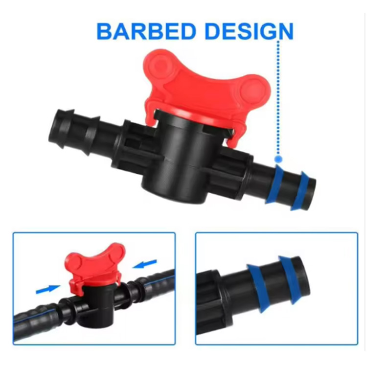 Drip Irrigation Plastic Barbed Ball Valve