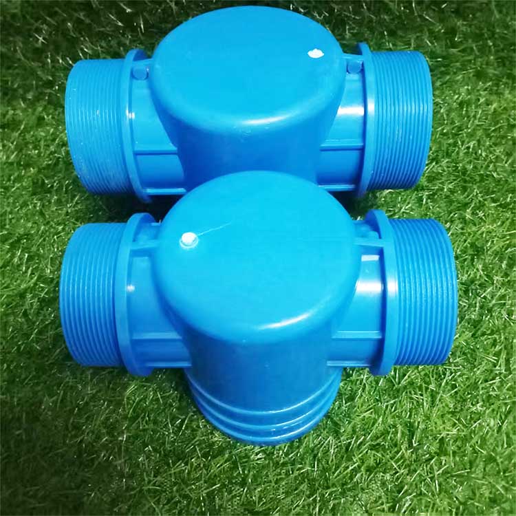 Blue PVC Threaded Cleanout Tee