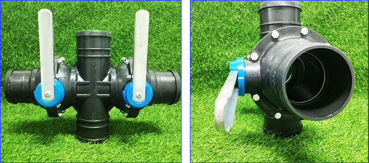 90mm Double Valve 4-Way Irrigation Manifold
