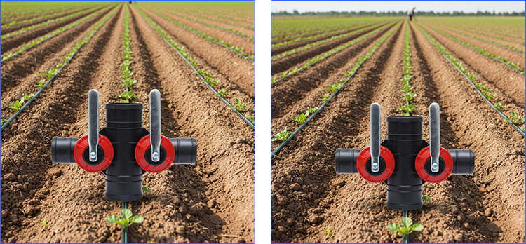 4-Way Irrigation Valve Manifold with 2 Valves